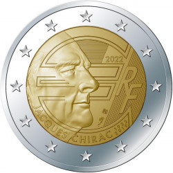 2 euros commémorative France 2022 - Jacques Chirac.