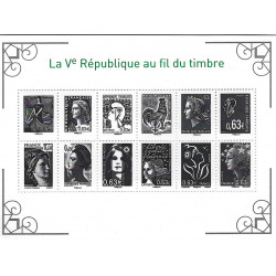 Feuillet de 12 timbres La Vème République F4781 neuf**.