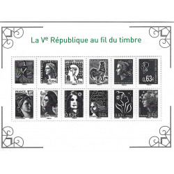Feuillet de 12 timbres La Vème République N°F4781 neuf**.