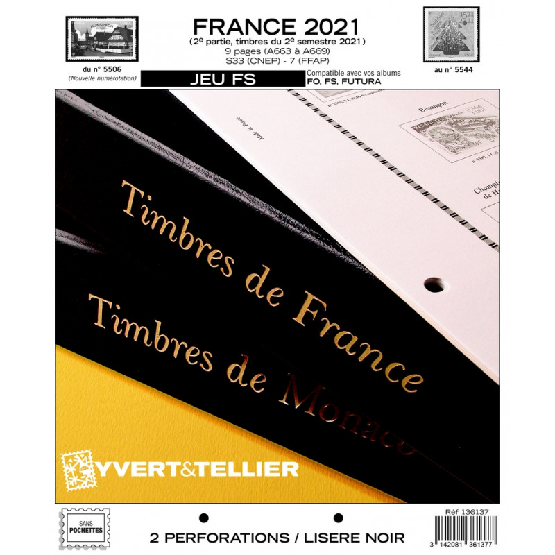 Jeux FS timbres de France 2021 deuxième semestre.