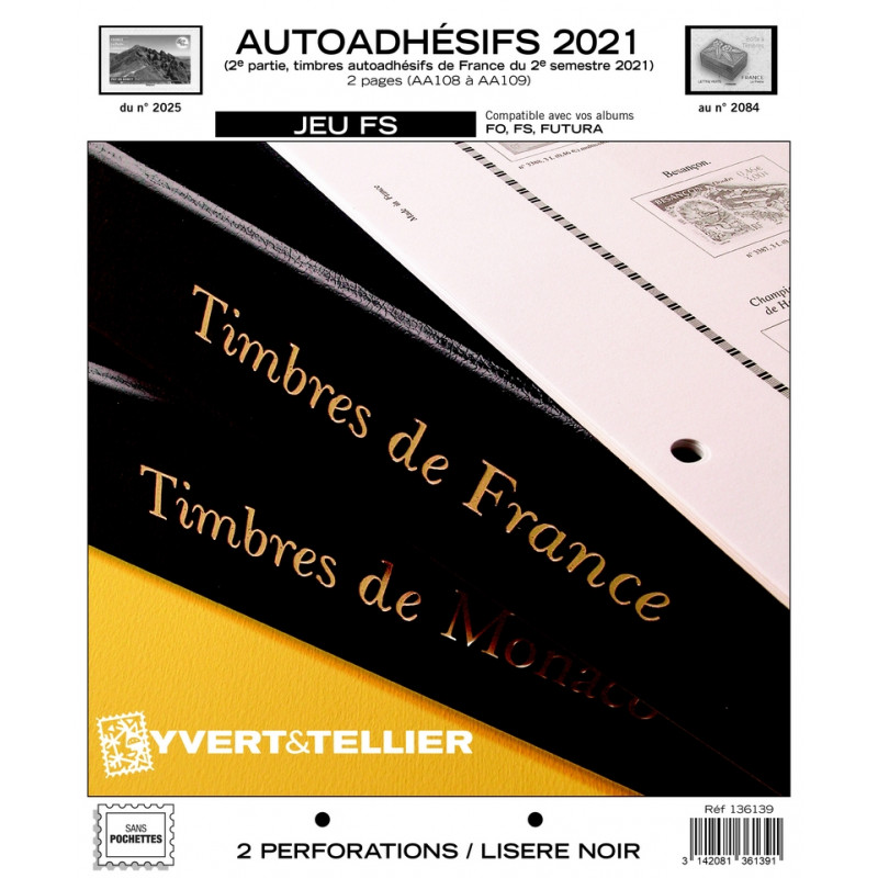 Jeux FS France timbres autoadhésifs 2021 deuxième semestre.