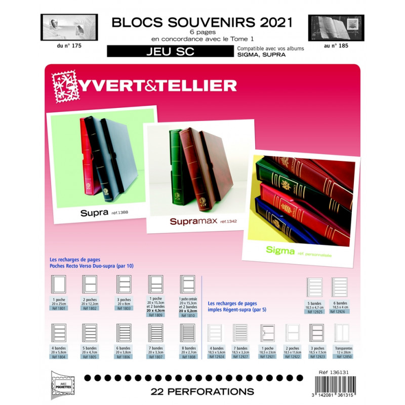 Jeux SC France blocs souvenirs 2021 avec pochettes de protection.