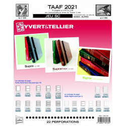 Jeux SC timbres des T.A.A.F. 2021 avec pochettes de protection.