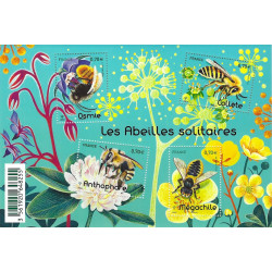 Feuillet de 4 timbres Abeilles Solitaires N°F5052 neuf**.