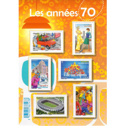 Feuillet de 6 timbres Les années 70 - N°F5056 neuf**.