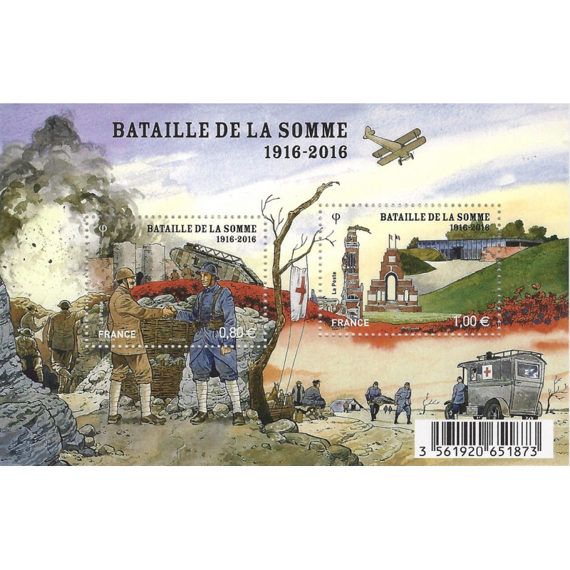 Feuillet de 2 timbres Bataille de la Somme N°F5075 neuf**.