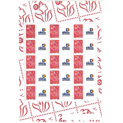 Feuillet de 15 timbres personnalisés Marianne de Lamouche - T.P.P. N°F3741A neuf**.
