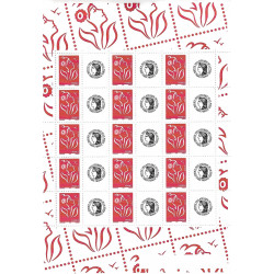 Feuillet de 15 timbres personnalisés Marianne de Lamouche - Cérès F3741A.