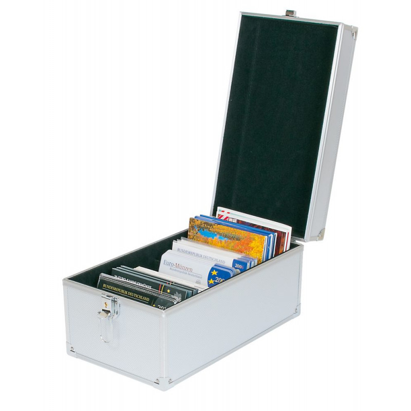 Valise en aluminum multi-collection avec couvercle amovible.