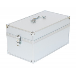 Valise en aluminum multi-collection avec couvercle amovible.