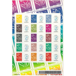 Feuillet de 15 timbres personnalisés Marianne Lamouche N°F4048P.