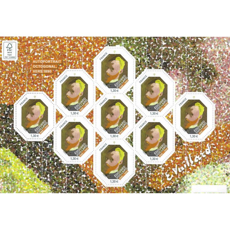 Feuillet de 9 timbres Edouard Vuillard N°F5237Aa numéroté neuf**.