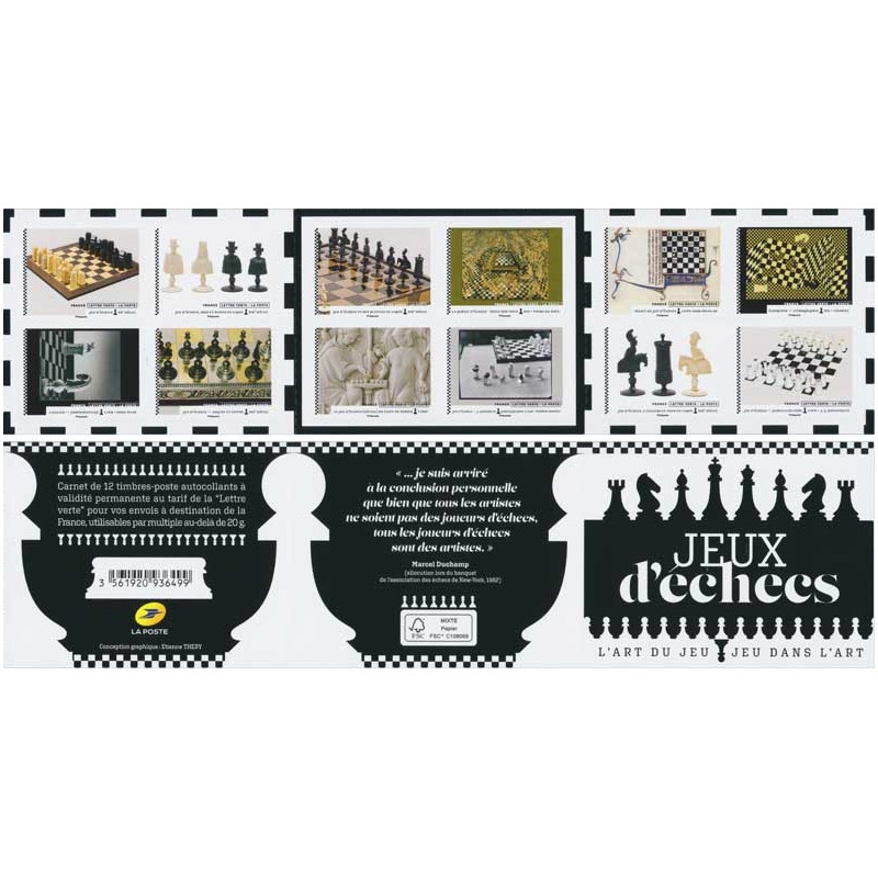 Timbres autoadhésifs de France N°2013-2024, Jeux d'échecs.