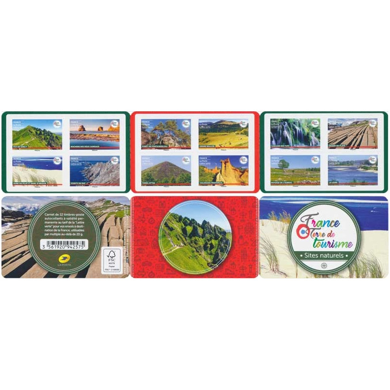 Timbres autoadhésifs de France N°2025-2036, Sites naturels.