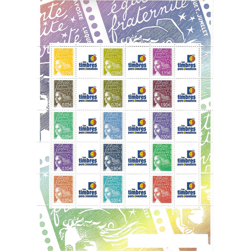 Feuillet de timbres personnalisés Marianne - T.P.P. N°F3688B neuf**.