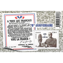 Feuillet de timbre Appel du 18 juin N°F4493 neuf**.