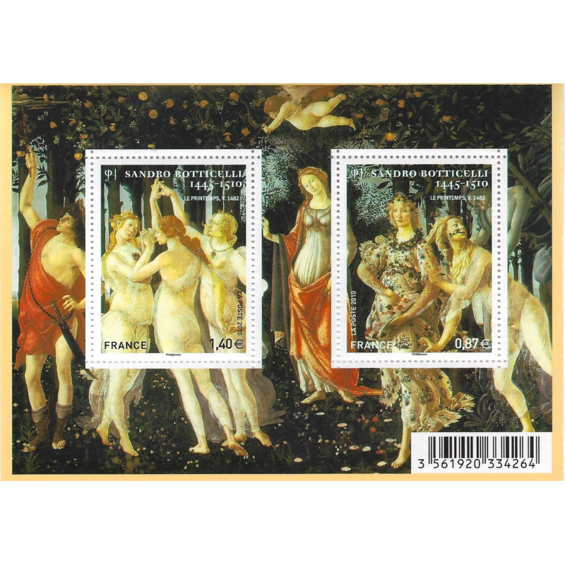 Feuillet de 2 timbres Botticelli N°F4518 neuf**.
