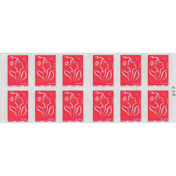 Carnet 12 timbres Marianne rouge à validité permanente.