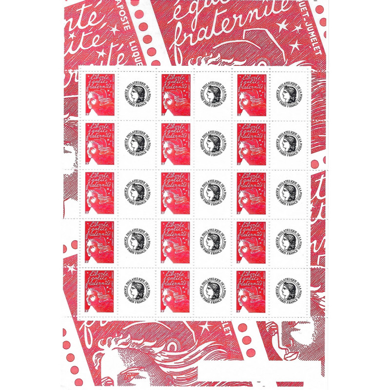 Feuillet de 15 timbres personnalisés Marianne du 14 juillet - Cérès N°F3587A neuf**.