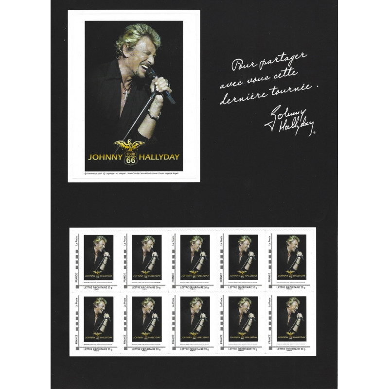 Collector de 10 timbres Johnny Hallyday - Dernière Tournée.