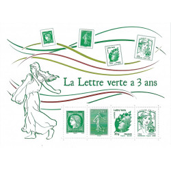 Feuillet de 4 timbres La lettre verte N°F4908 neuf**.