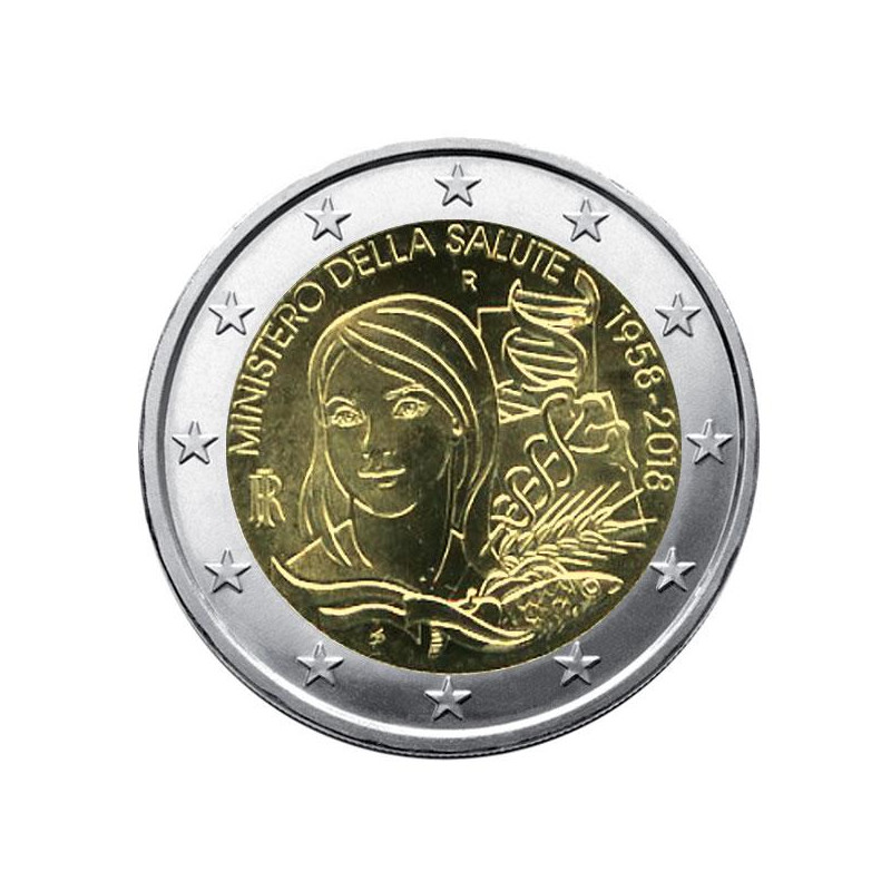 2 euros commémorative Italie 2018 - Ministère de la Santé.