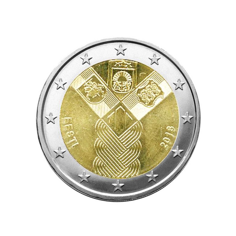 2 euros commémorative Estonie 2018 - Des états baltes.