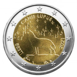 2 euros commémorative Estonie 2021 - Le loup.