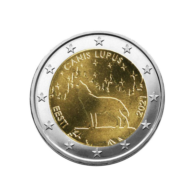 2 euros commémorative Estonie 2021 - Le loup.