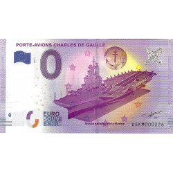 Billet Euro souvenir Porte-avions Charles De Gaulle 2017.
