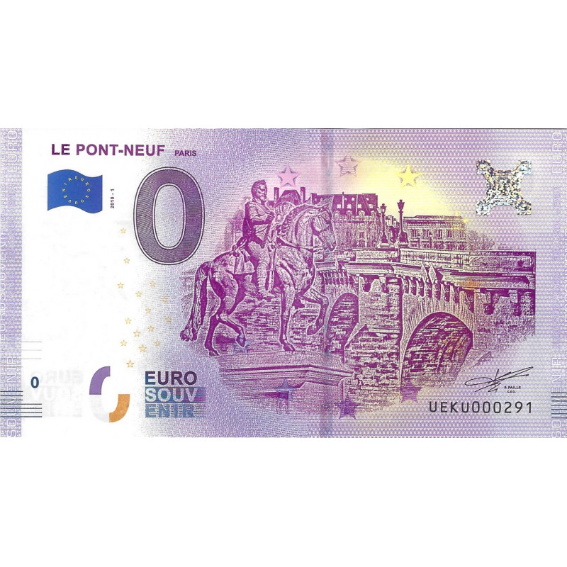 Billet Euro souvenir Le Pont-Neuf 2018.