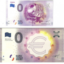 Billet touristique 0 Euro Souvenir – Panda – Chine – 2018.