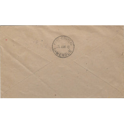 Fezzan R.F. enveloppe de Mourzouk pour Cameroun 1943, R.