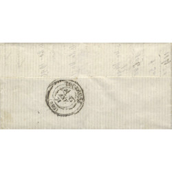 Affranchissement tricolore Cérès dentelé sur pli de Tournay 1874.