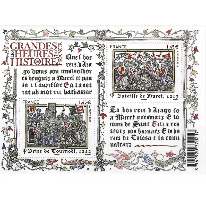 Feuillet de 2 timbres Bataille de Muret N°F4828 neuf**.