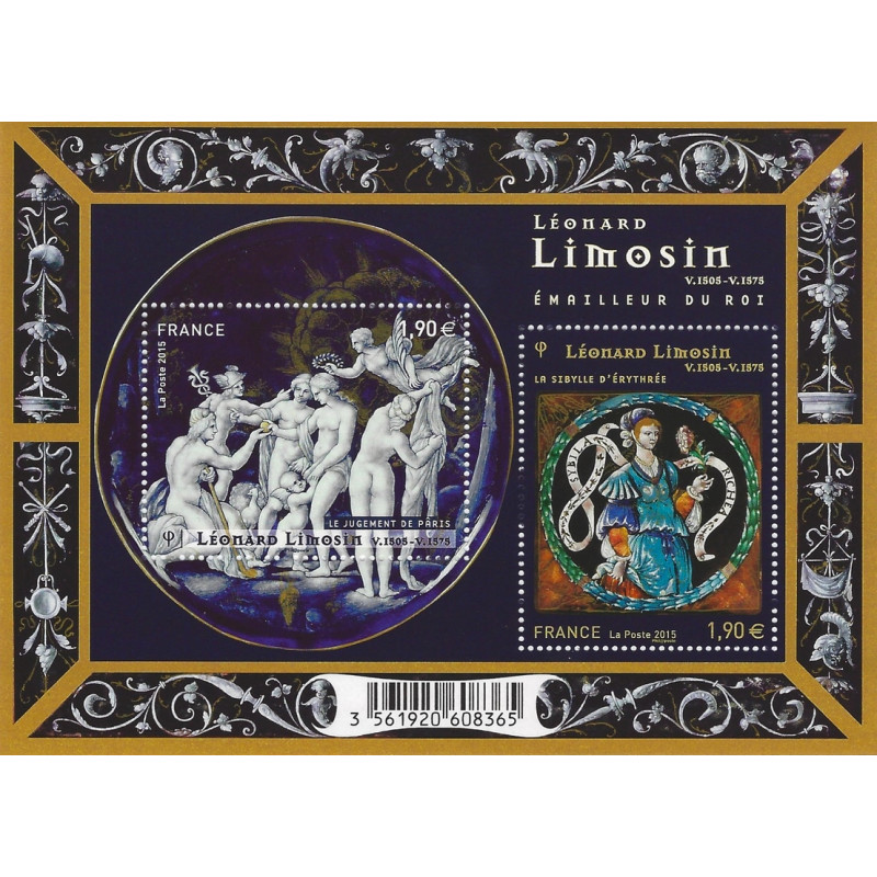 Feuillet de 2 timbres Léonard Limosin F4928 neuf**.