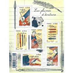 Feuillet de 6 timbres Les plumes d'écriture N°F5098 neuf**.