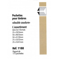 Assortiment 175 pochettes Hawid pour timbres de France.