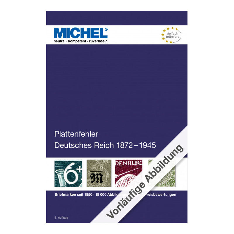 Catalogue de cotation Michel Erreurs de gravures, timbres Deutsche Reich édition 2022.