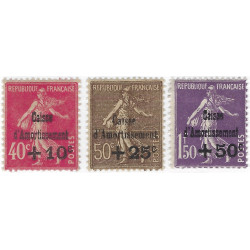 Caisse d'Amortissement timbres de France N° 266-268 neuf*.