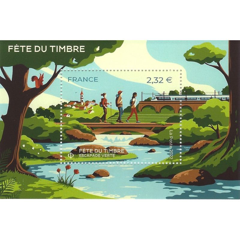 Feuillet de timbre Escapade verte N°F5563 neuf**.