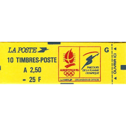 Carnet de 10 timbres Marianne de Briat G - Albertville 92 N°2715-C2.