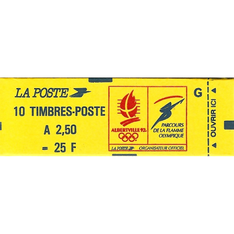 Carnet de 10 timbres Marianne de Briat G - Albertville 92 N°2715-C2.