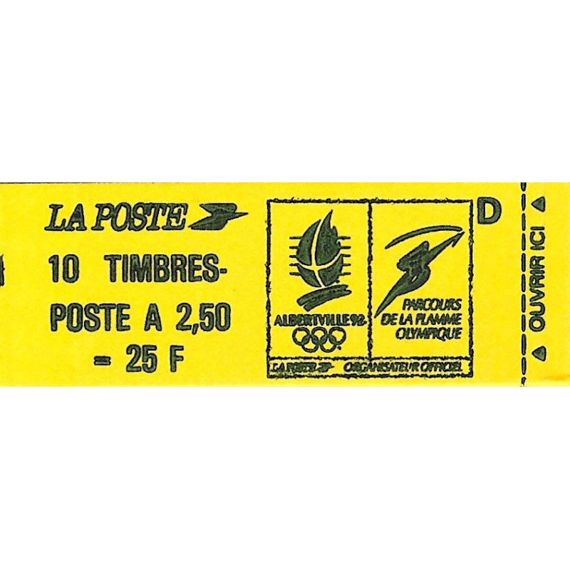 Carnet de 10 timbres Marianne de Briat D - Albertville 92 N°2715-C4A.