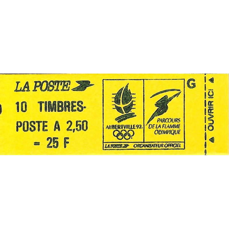 Carnet de 10 timbres Marianne de Briat G - Albertville 92 N°2715-C5A.