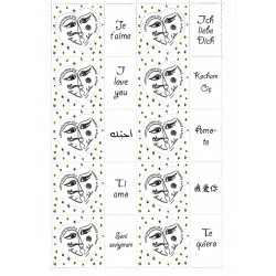 Feuillet de 10 timbres personnalisés Je t'aime en 10 langues N°F4128A neuf**.