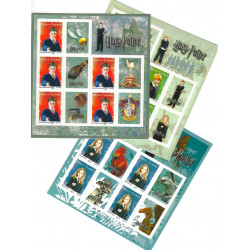 Feuillets de timbres Harry Potter autoadhésifs F114 - F116.