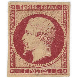 Empire non dentelé 1 franc carmin timbre de France N° 18 a neuf*. RR