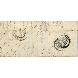 Cérès non dentelé N°4a oblitéré grille sur pli de La Guillotière 1851.