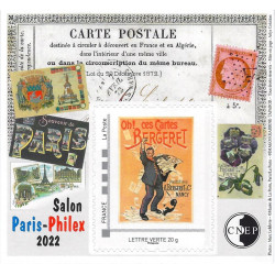 Bloc C.N.E.P. N°89 La carte postale 2022 autoadhésif.